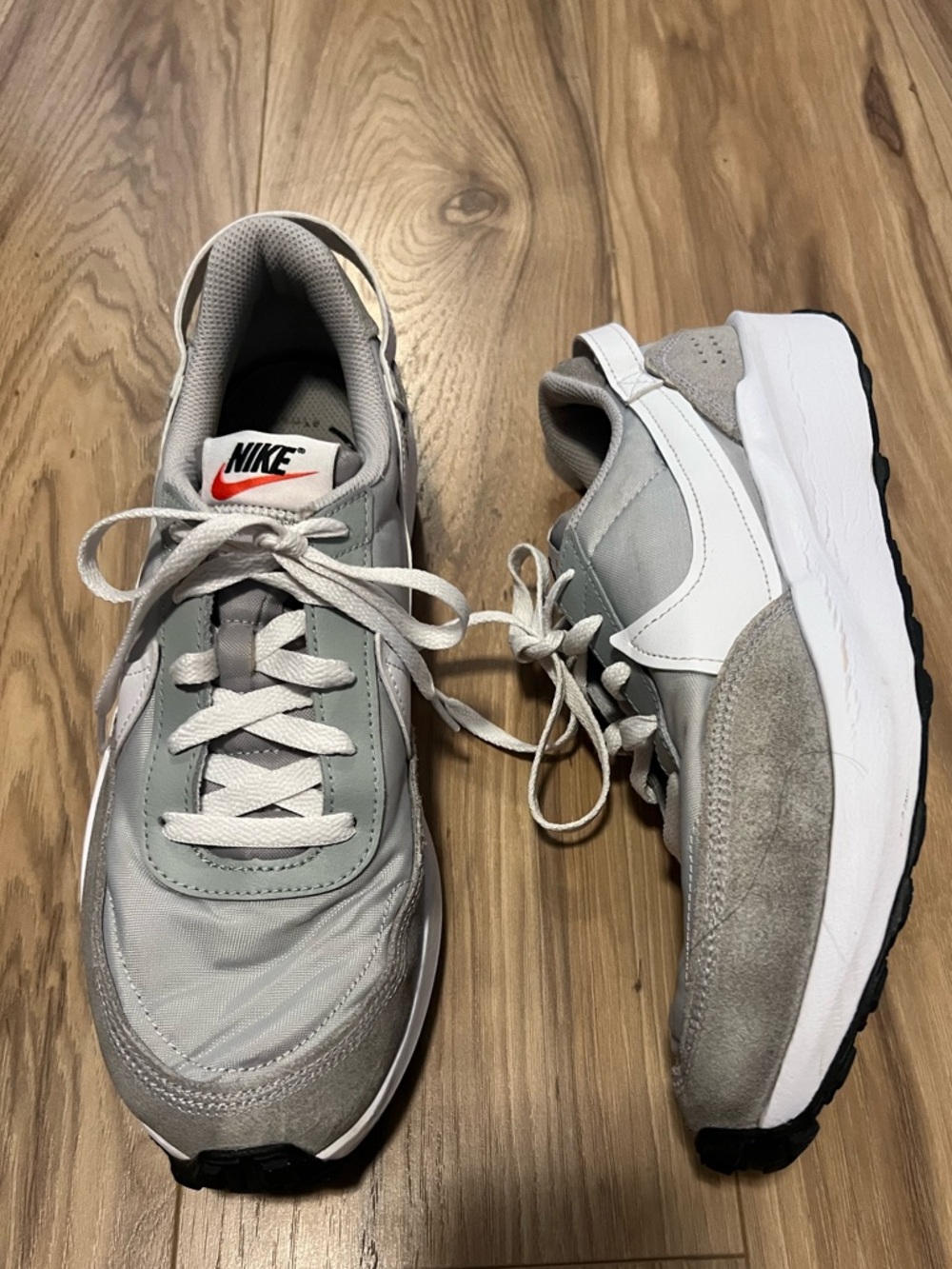 Nike Men’s Waffle Debut White and Gray Fog Sneakers